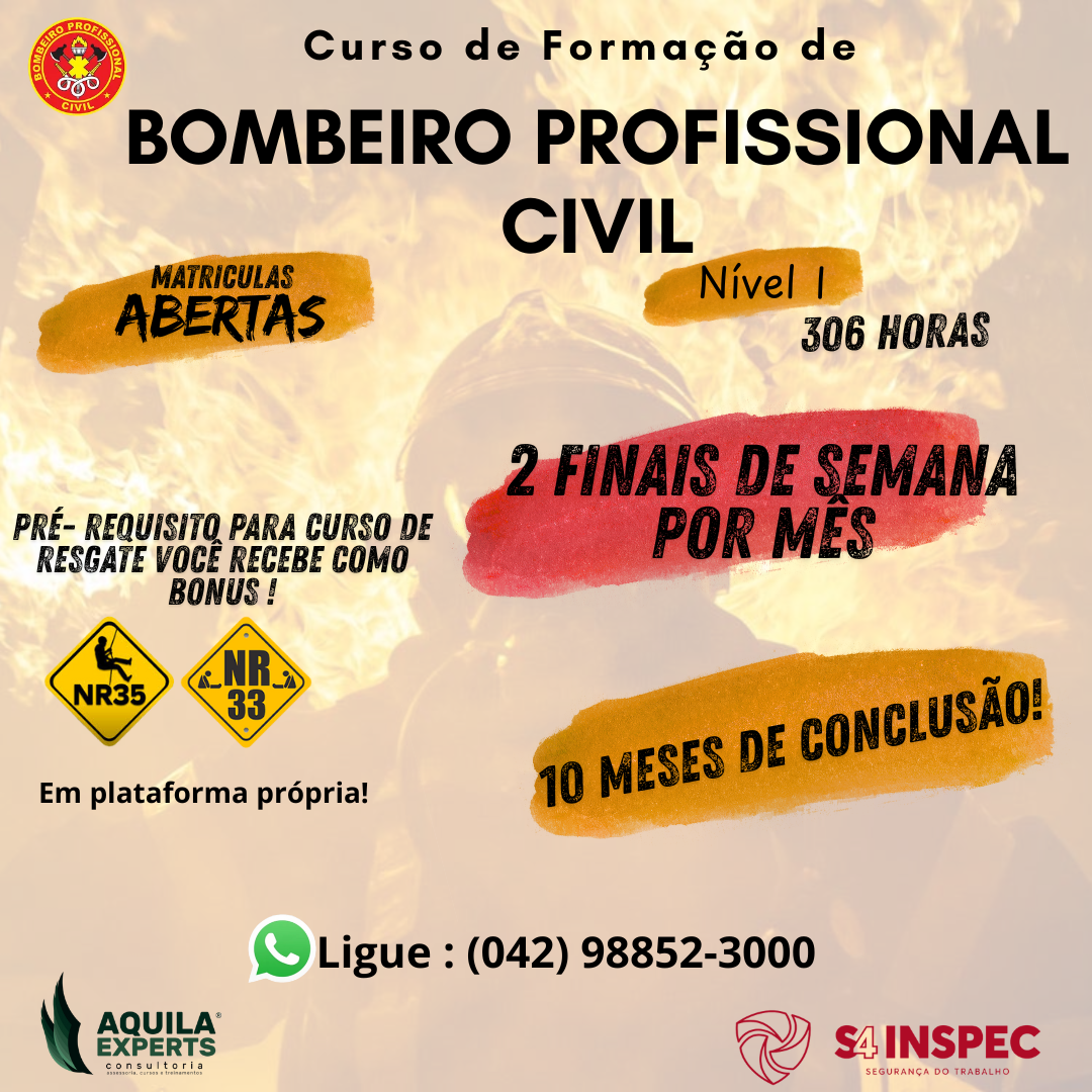 Treinamento de formação de Bombeiro Civil - Nível I